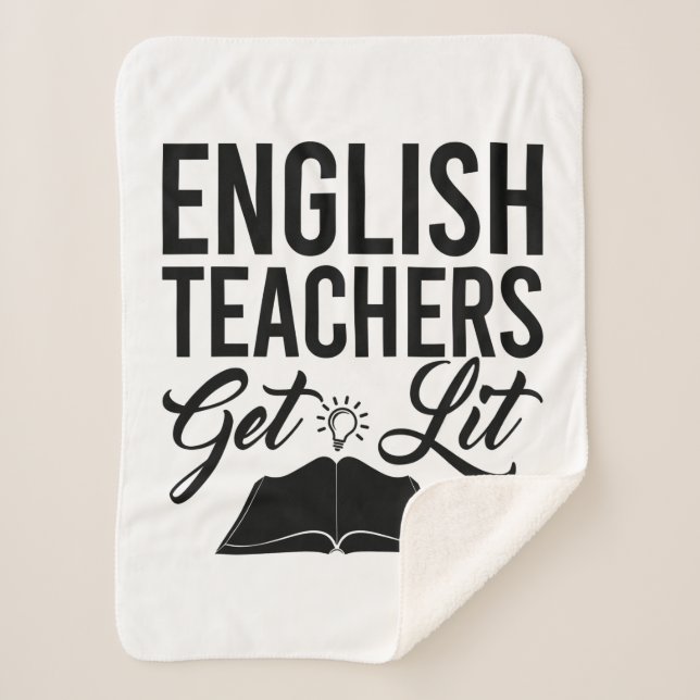 English Teachers Get Lit Sherpa Blanket (Front)