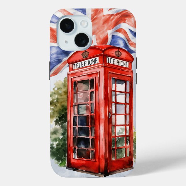 English Telephone Box and Flag Case-Mate iPhone Case (Back)