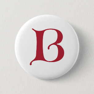 English text Gothic Monogram letter B 6 Cm Round Badge