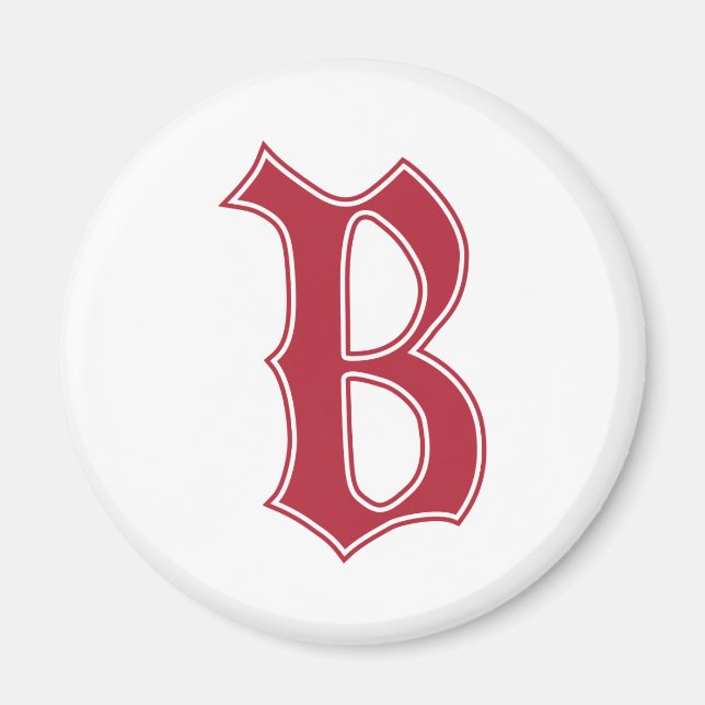 English text Gothic Monogram letter B Magnet (Front)