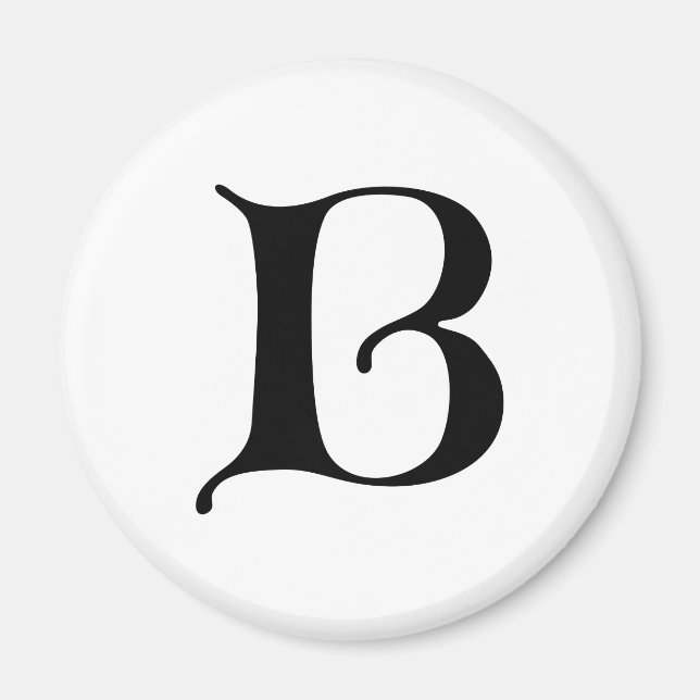 English text Gothic Monogram letter B Magnet (Front)