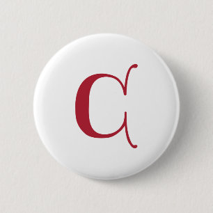 English text Gothic Monogram letter C 6 Cm Round Badge