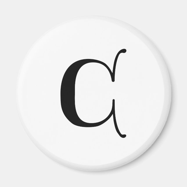 English text Gothic Monogram letter C Magnet (Front)