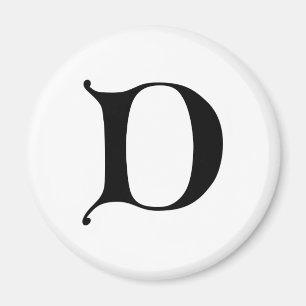 English text Gothic Monogram letter D Magnet
