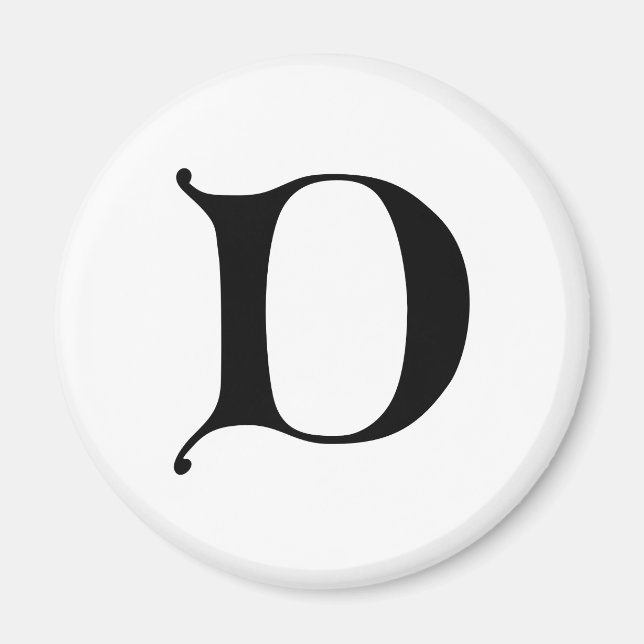 English text Gothic Monogram letter D Magnet (Front)