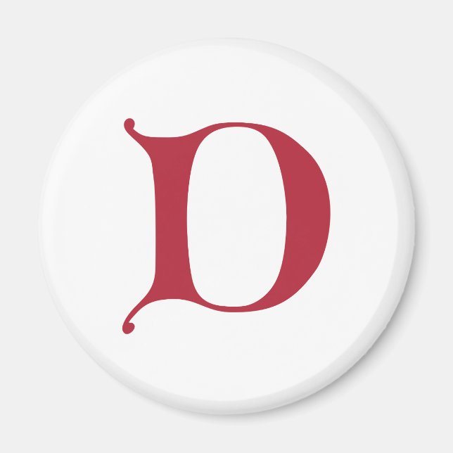 English text Gothic Monogram letter D Magnet (Front)