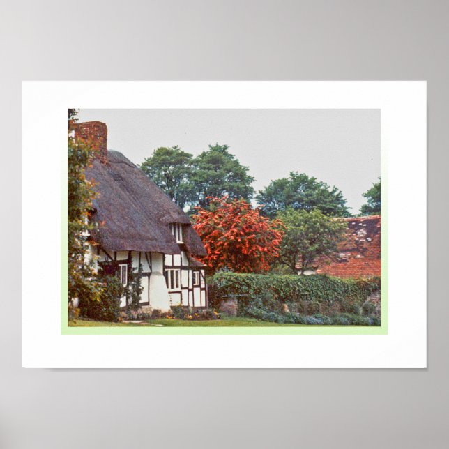 English Thatched roof cottage Poster (Front)