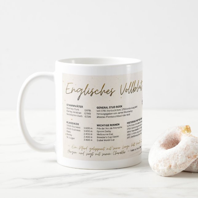 English Thoroughbred Coffee Mug (With Donut)