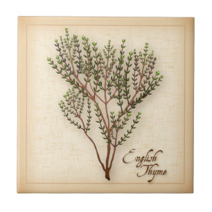 English Thyme Herb Ceramic Tile