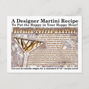 English Toffee Martini Recipe Postcard