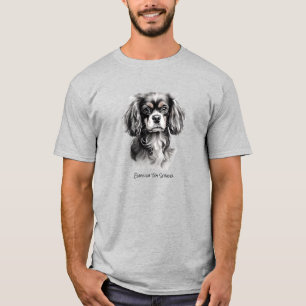 English Toy Spaniel Black and White Silhouette T-Shirt