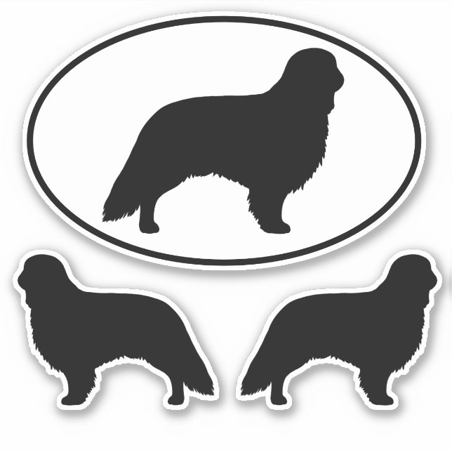 English Toy Spaniel Dog Silhouettes Sticker Set (Front)