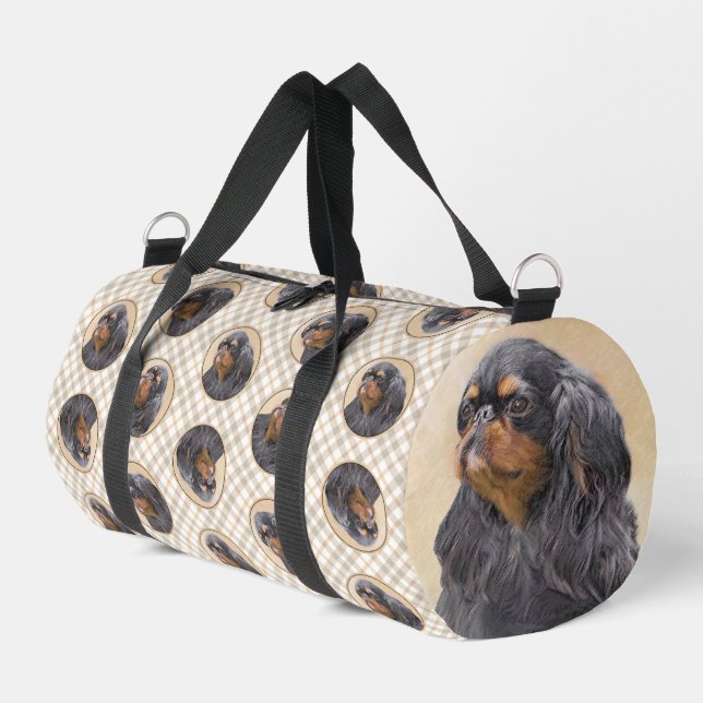 English Toy Spaniel Painting King Charles Dog Art Duffle Bag (Left Corner)