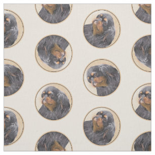 English Toy Spaniel Painting King Charles Dog Art Fabric