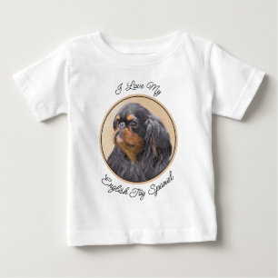 English Toy Spaniel Painting Original Animal Art Baby T-Shirt