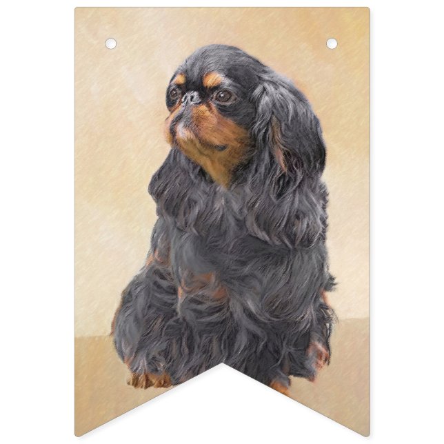 English Toy Spaniel Painting Original Animal Art Bunting (First Flag)