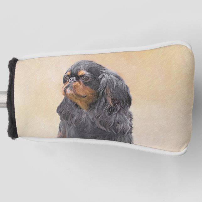 English Toy Spaniel Painting Original Animal Art Golf Head Cover (Front)