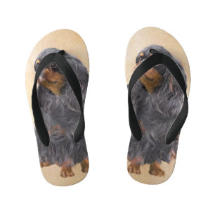 English Toy Spaniel Painting Original Animal Art Kid's Thongs