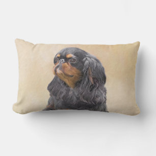 English Toy Spaniel Painting Original Animal Art Lumbar Cushion