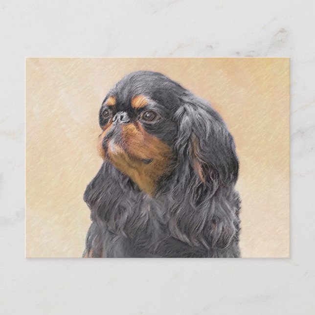 English Toy Spaniel Painting Original Animal Art Postcard (Front)