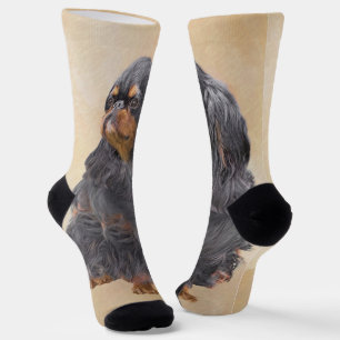 English Toy Spaniel Painting Original Animal Art Socks