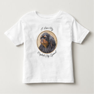 English Toy Spaniel Painting Original Animal Art Toddler T-Shirt