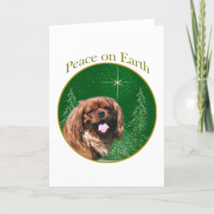 English Toy Spaniel Peace Holiday Card