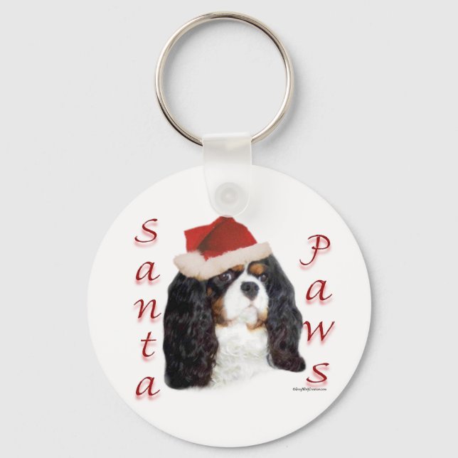 English Toy Spaniel (prince) Santa Paws Key Ring (Front)