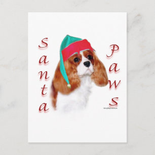 English Toy Spaniel Santa Paws Holiday Postcard
