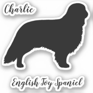 English Toy Spaniel Silhouette Dog Breed Sticker