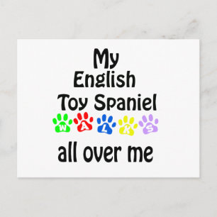 English Toy Spaniel Walks Design Postcard