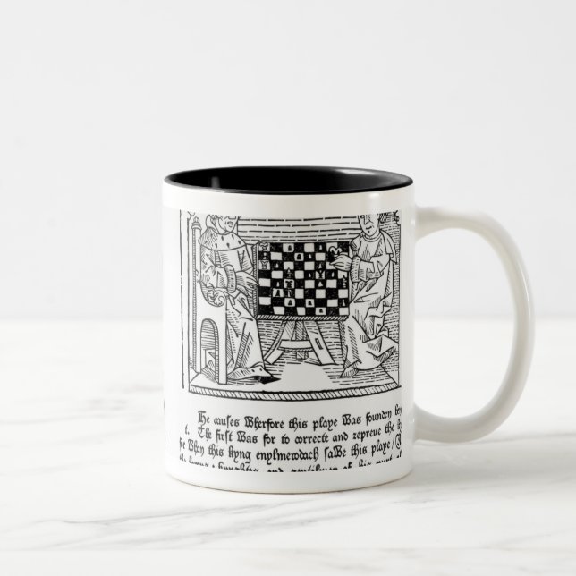 English translation of 'De Ludo Saccorum' Two-Tone Coffee Mug (Right)