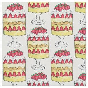 English Trifle Fruit Custard Dessert British Food Fabric
