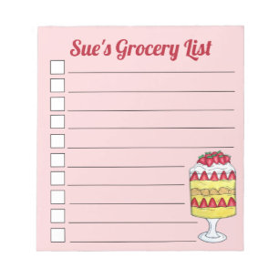 English Trifle Fruit Custard Dessert British Food Notepad