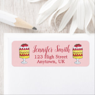 English Trifle Fruit Custard Dessert British Food Return Address Label