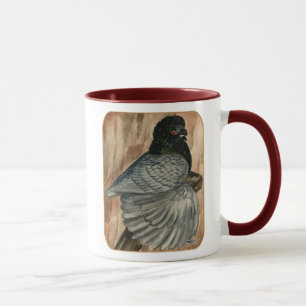 English Trumpeter Pigeon:  1980 Andalusian Mug