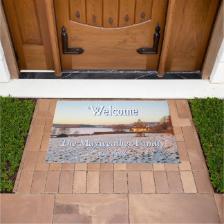 English Winter Sunset - Personalized Doormat