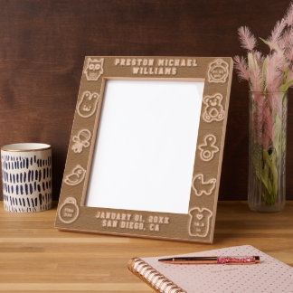 Engraved Baby Birth Stats Personal Picture Frame