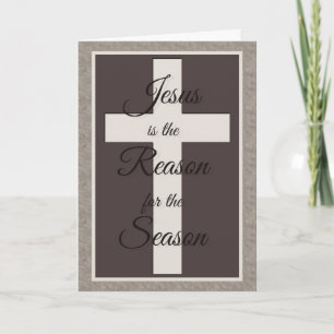 Engraved Cross Christmas Holiday Card