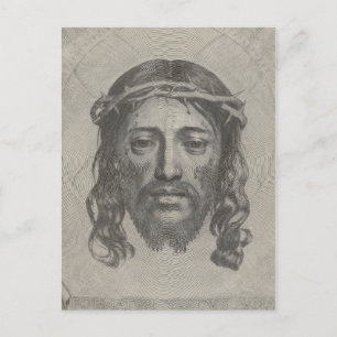 Engraved Face of Jesus Christ by Claude Mellan Postcard