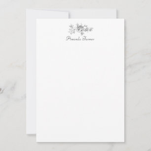 Engraved Floral Toile w/Windmill & Boats-Grey Card