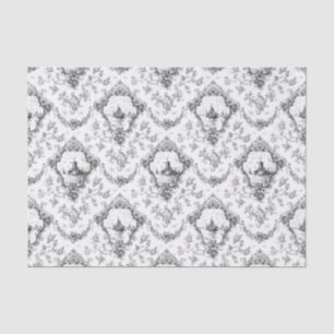 Engraved Floral Toile w/Windmill & Boats-Grey Tissue Paper