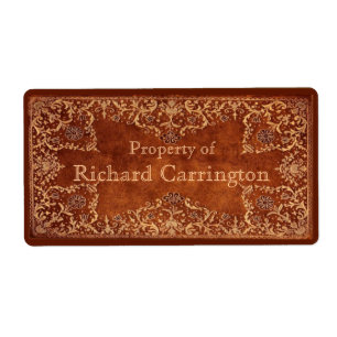 Engraved Gilt Leather Effect Personal Stickers