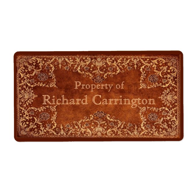 Engraved Gilt Leather Effect Personal Stickers (Front)