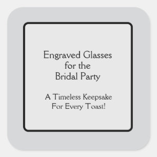 Engraved Glasses Square Sticker
