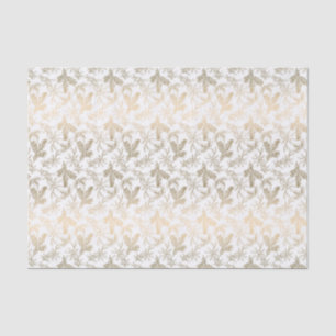 Engraved Gold Holly, Mistletoe and Pine Branches Tissue Paper