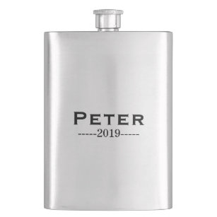Engraved Groomsmen Silver Flask