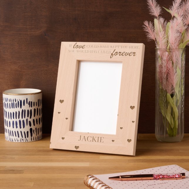 Engraved Heart Memorial Frame for Pets (Left)