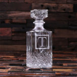 Engraved Initial Monogram Square Whiskey Decanter<br><div class="desc">This glass whiskey decanter makes the perfect gift for that classic gentlemen in your life. Designed to evoke 1920s charm,  this 28 oz. bottle will be cherished for generations. Great groomsmen gift,  best man gift,  graduation gift,  21st birthday gift.</div>