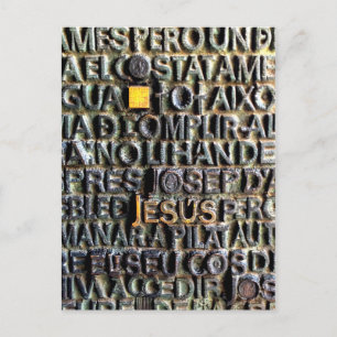 Engraved Jesus image post cards